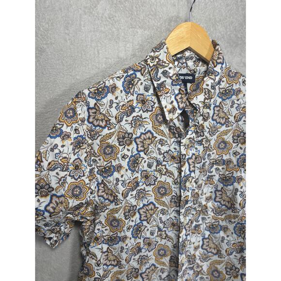 Lands‎ End Paisley Print Short Sleeve Shirt Traditional Fit Mens Medium - Picture 3 of 6